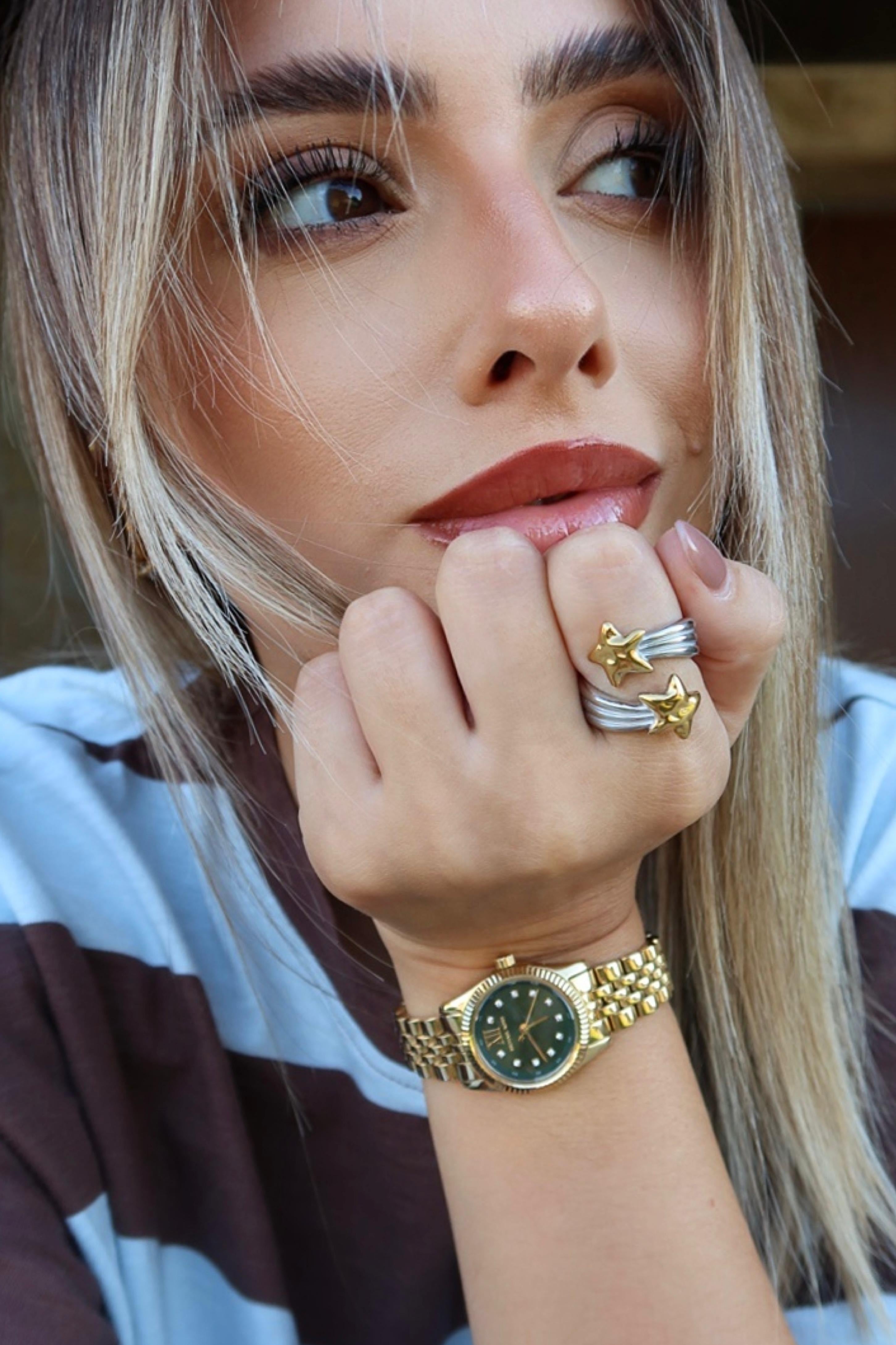 Anel Two-Tone Star
