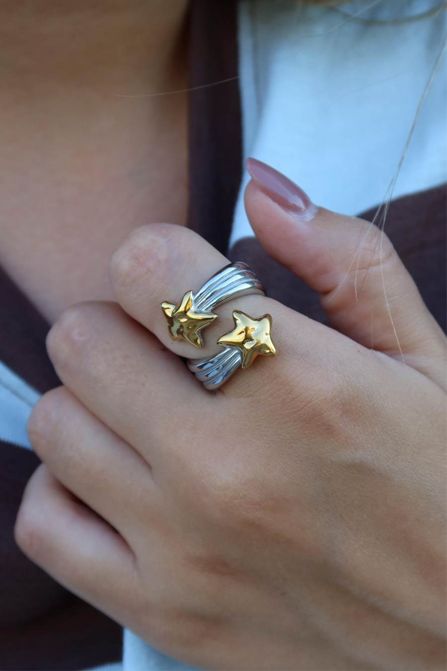 Anel Two-Tone Star