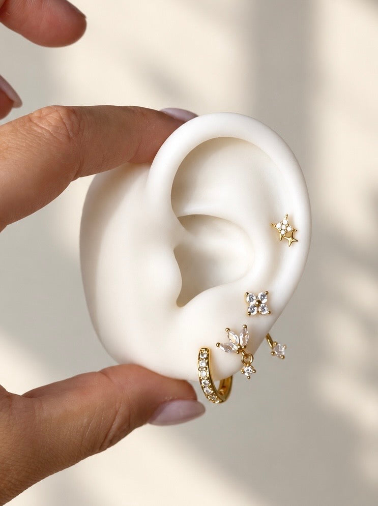 Conjunto Brincos Golden Bloom