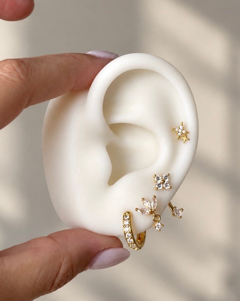 Conjunto Brincos Golden Bloom