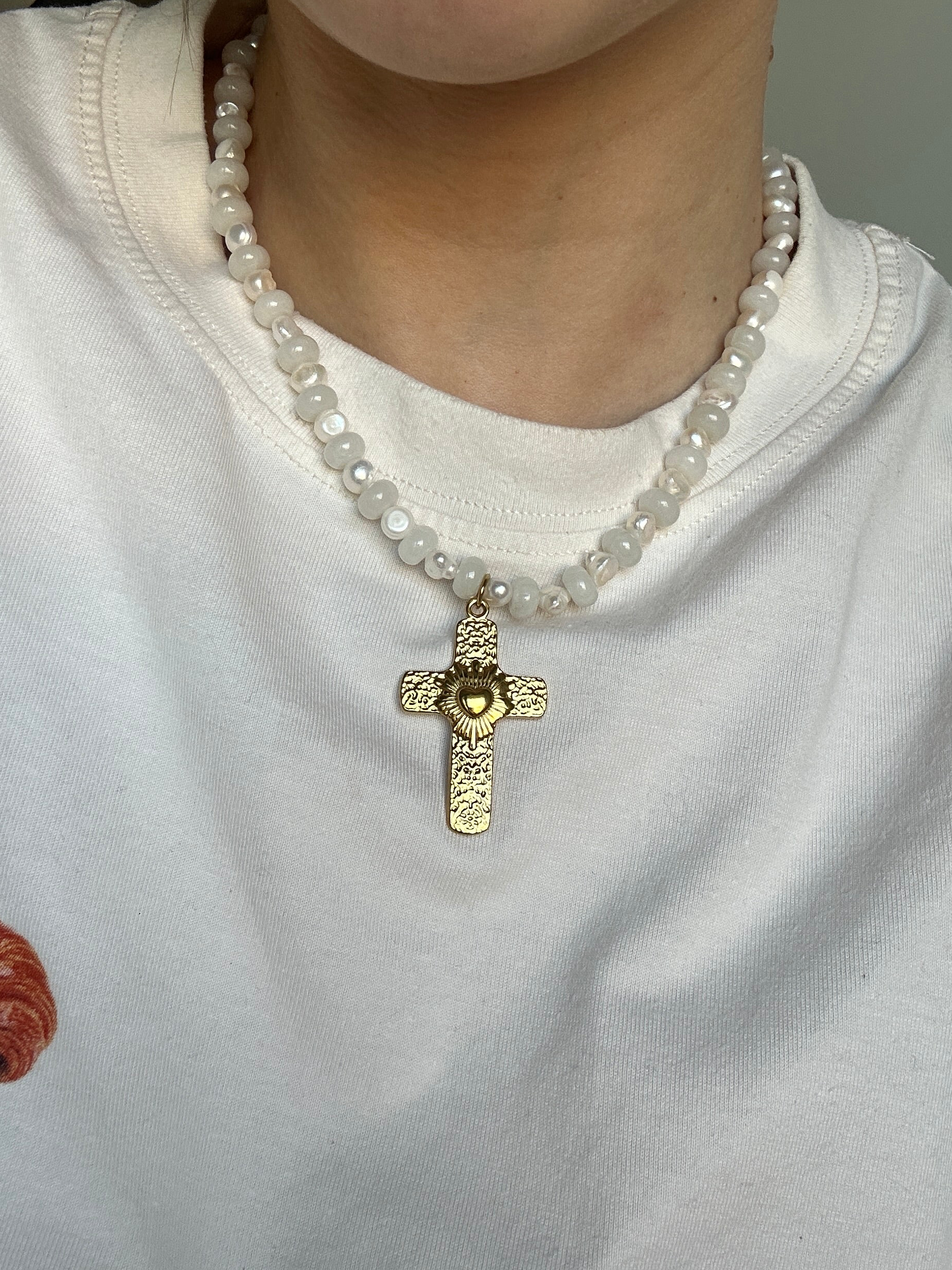 Colar Pearl Cross